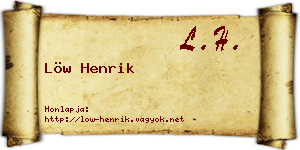 Löw Henrik névjegykártya